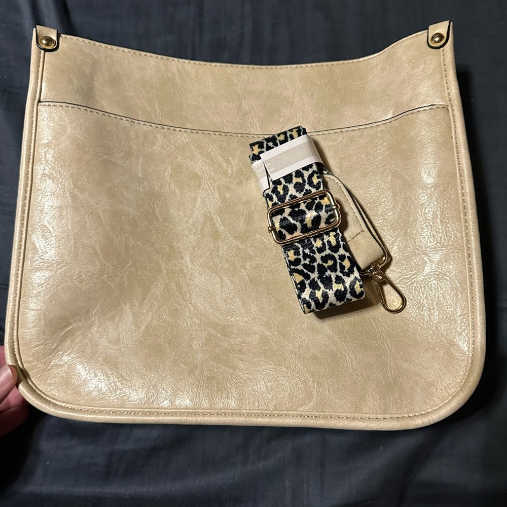 Tan saddle bag